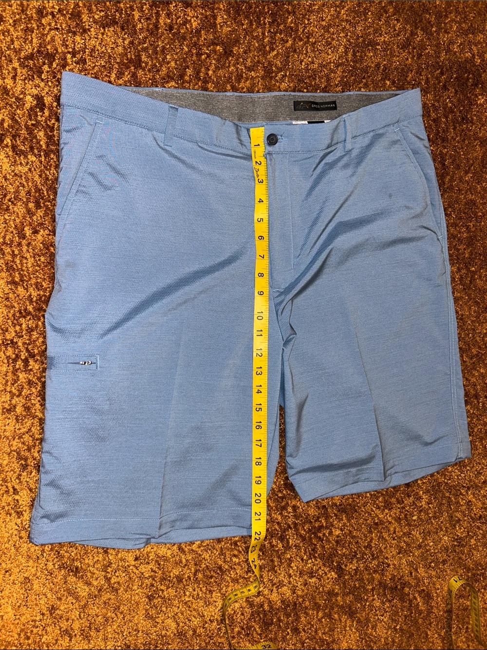 Greg Norman Collection Sky Blue Flat-Front Performance Shorts - Picture 3 of 7
